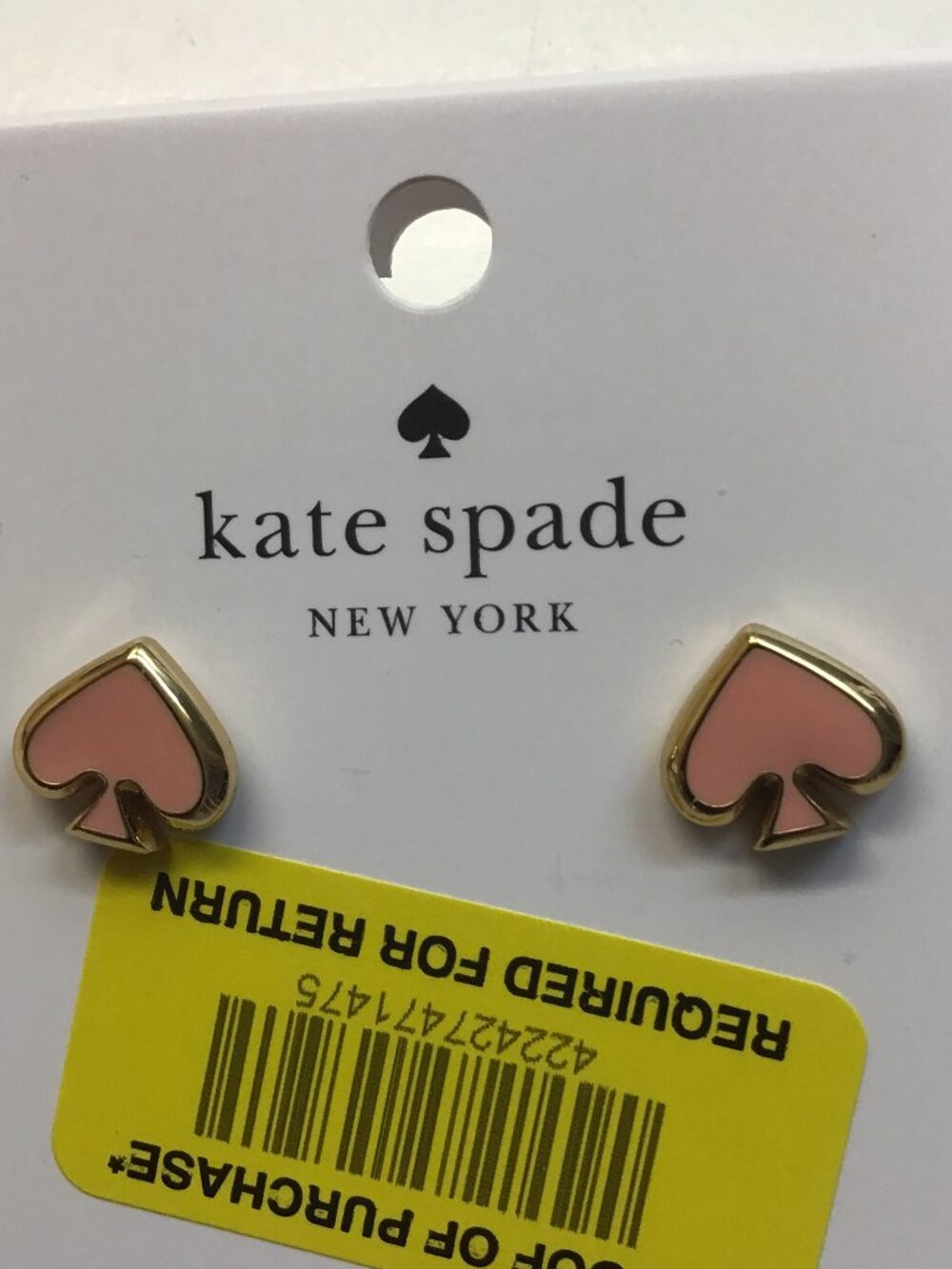 Kate Spade New Pink Spade Earrings